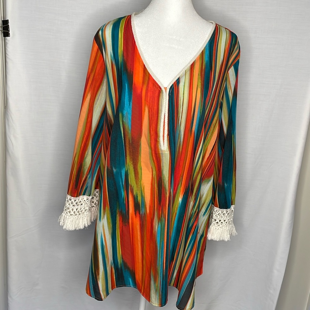 New Directions Colorful Tunic Shirt Size 2x